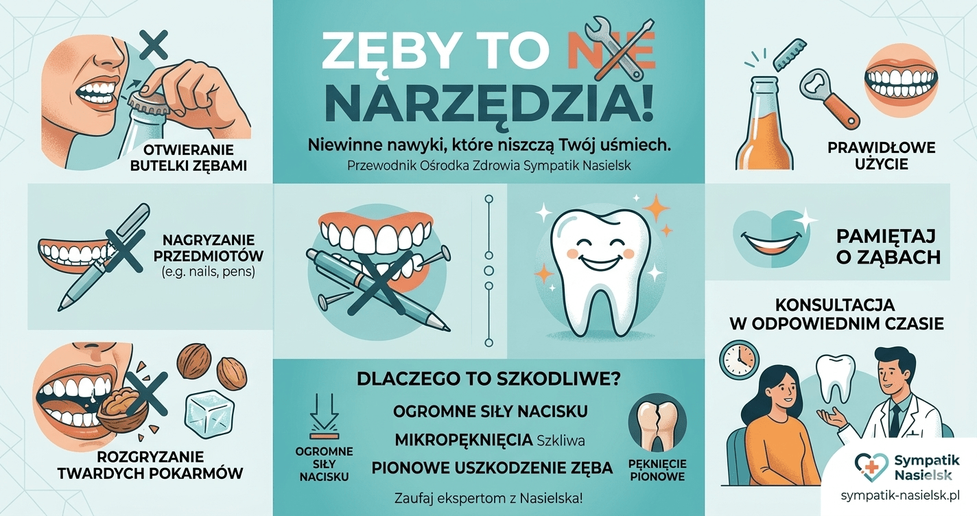 Pęknięty ząb Poznaj niewinne nawyki, które niszczą Twoje zęby Sympatik Nasielsk